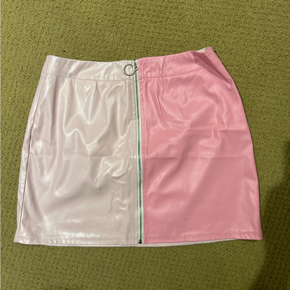 Pink mini skirt